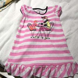 PJsleep 2t nightgown pink white w/graphic print